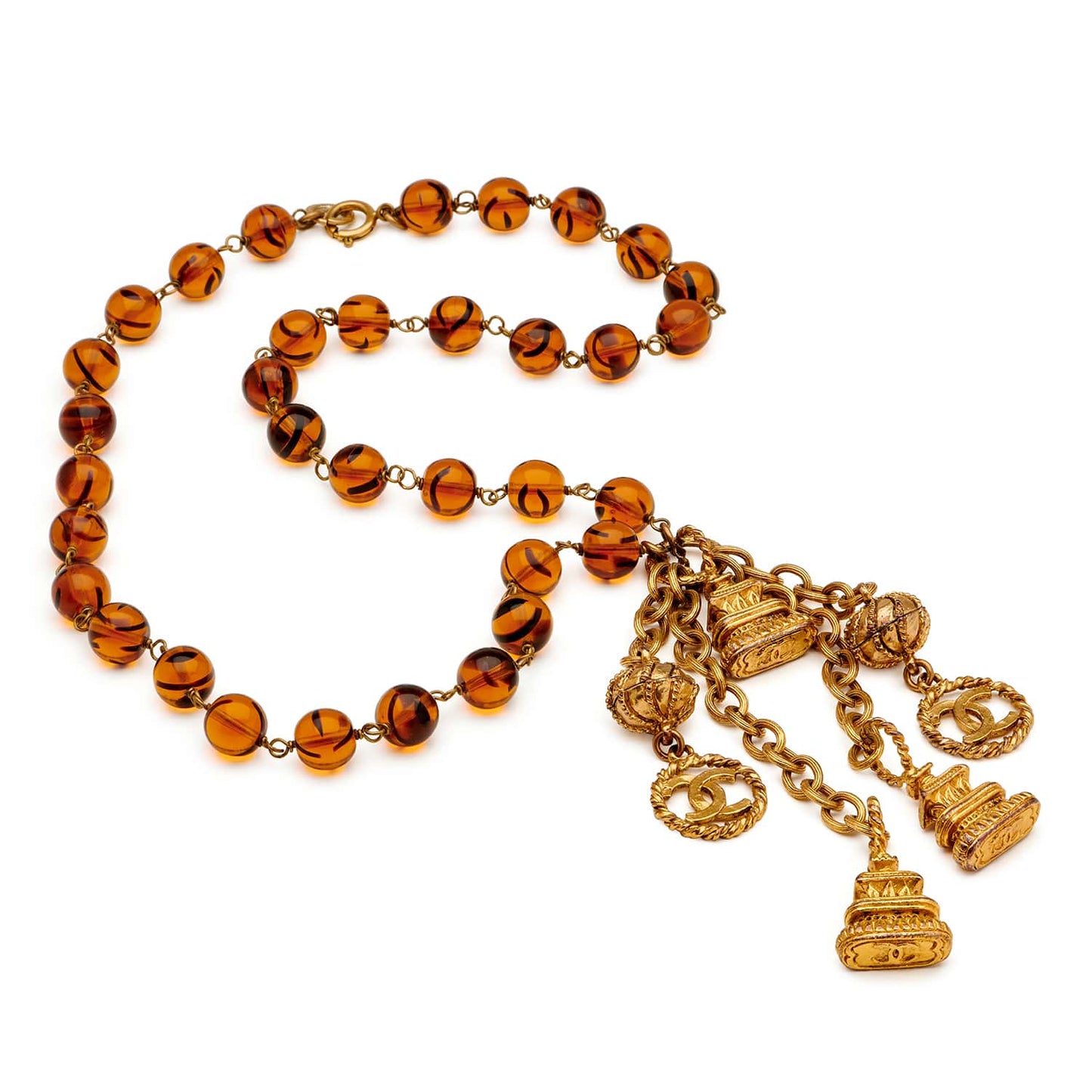 CHANEL Vintage Amber Beaded